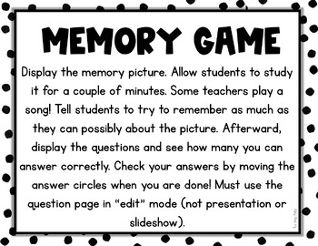 MEMORY GAME FOR ONLINE CLASS AND ONLINE MEETINGS 