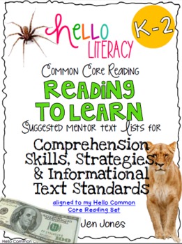 Preview of FREE Mentor Text Lists for Common Core Informational Reading Standards {K-2}
