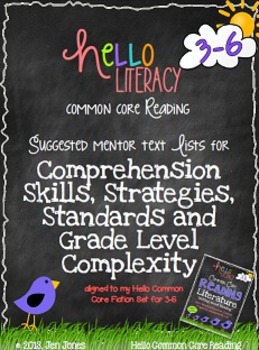 Preview of FREE Mentor Text Lists for Reading Literature Standards {3-6}