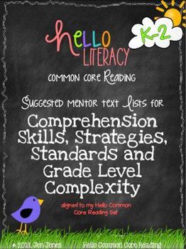Preview of FREE Mentor Text Lists for Common Core Reading Literature Standards {K-2}