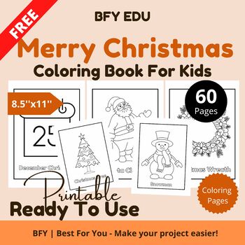Preview of FREE*Merry Christmas* Coloring Pages For Kids 8.5x11 5 pages
