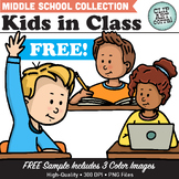 FREE! Middle School / Upper Elementary Kids in Class Clipa