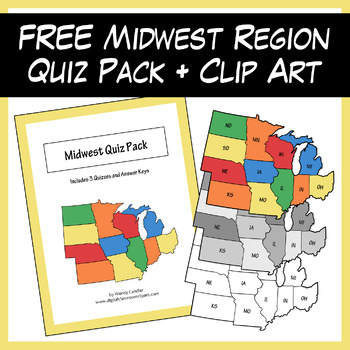 Preview of FREE Midwest Region Sample Pack (Quizzes + Clipart)