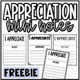 FREE - Mini Appreciation Notes | For Teachers or Students 