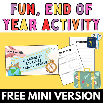 Preview of FREE Mini END OF YEAR | Research Project | Plan A Vacation DIGITAL & PRINTABLE
