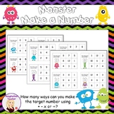 FREE Monster Make a Number Math Center