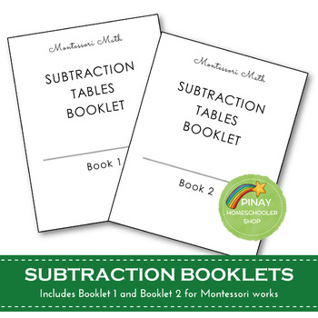 Preview of FREE Montessori Subtraction Tables Booklets