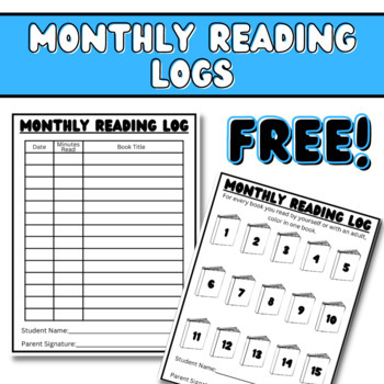 FREE Monthly Reading Log (Colorable Tracker or Written Log) | TPT