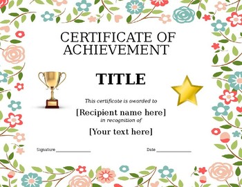 Free Monthly Semester End Of The Year Awards Editable Template K 8