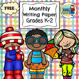 FREE Monthly Writing Paper Grades K-2 (Differentiated Lines)