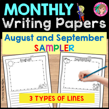 Preview of FREE Monthly Writing Papers | August and September | Collection 1