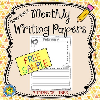 Preview of FREE Monthly Writing Papers | Collection 2 | February