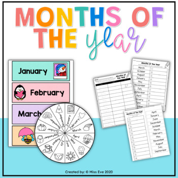 months of the year printables for kindergarten