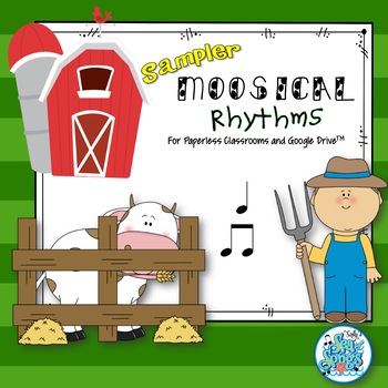 Preview of FREE Moosical Rhythms-Read and Write Quarter & Eighth Notes Paperless Classrooms