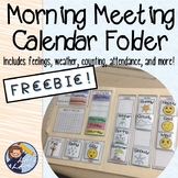 FREE Morning Meeting Calendar Folder