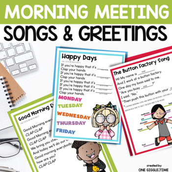 Preview of FREE Morning Meeting Circle Time Songs & Greetings Morning Routine