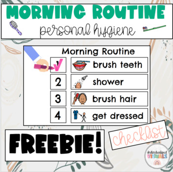 Preview of FREE Morning Routine Checklist - Personal Hygiene - Visual Aid - Life Skills