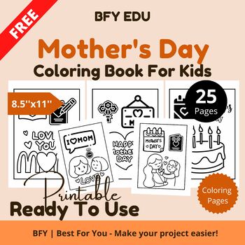 Preview of FREE*Mother's Day* Coloring Pages For Kids 8.5x11 5 pages