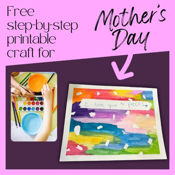 Preview of FREE Mother's Day Watercolor Painting Activity