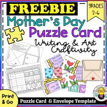 FREE Mother's Day Writing & Art Craftivity: Printable Puzzle Card with ...