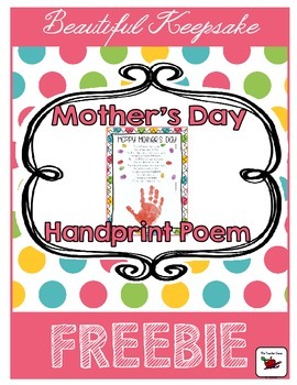 Mother's Day Poem {Handprint} FREE by The Teacher Gene | TPT