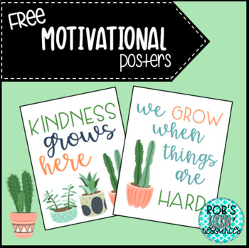 FREE Motivational Posters- Cactus Theme (Sample) by Tattoos and Teaching