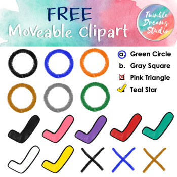 Preview of FREE Movable Clipart - Checkmarks, Circles & X-marks for Digital Resources
