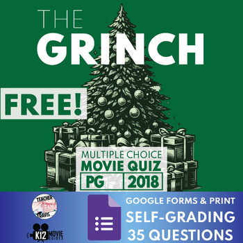 Preview of FREE Movie Quiz made to supplement viewing The Grinch | Worksheet | Self-Grading