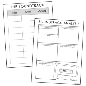Preview of FREE Movie Soundtrack Analysis Activity Template | Generic Film Study Worksheets