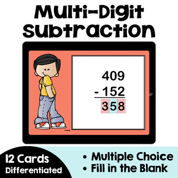 Preview of FREE Multi-Digit Subtraction Boom Cards - Self Correcting