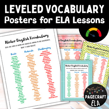 Preview of Multi-Level Instruction Vocabulary for use as ELA Classroom Posters or Handouts