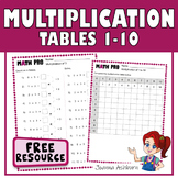 FREE Multiplication Facts Times Tables 1 to 10 Fluency Pra