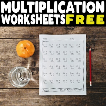 Preview of FREE Multiplication Facts Worksheets 3.OA.C.7