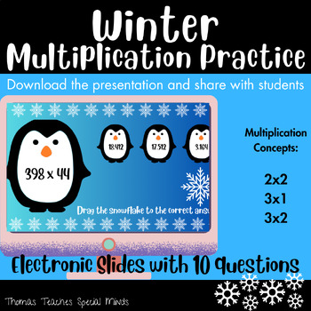 Preview of FREE Multiplication Practice - DIGITAL - Winter Wonderland