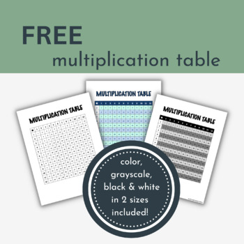 Preview of FREE - Multiplication Table 1-12