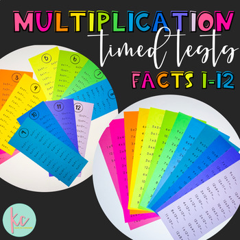 Preview of FREE Multiplication Timed Tests Facts 1-12