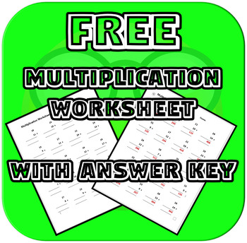 Preview of FREE Multiplication Worksheet with Answer Key -From INFINITE WORKSHEET GENERATOR
