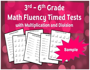 Preview of FREE Multiplication and Division Timed Tests Sample