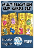 FREE - Multiplication tables Clip Card set