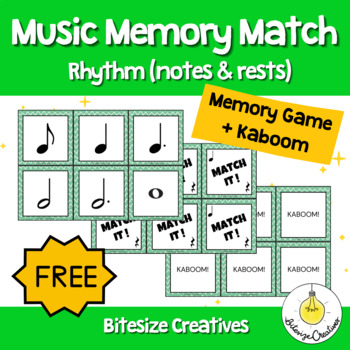 Preview of FREE: Music Centers Memory Match & Kaboom - RHYTHM
