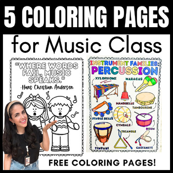 Preview of FREE Music Coloring Pages for Elementary Music Classrooms