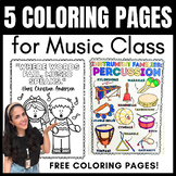 FREE Music Coloring Pages for Elementary Music Classrooms