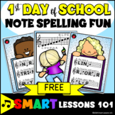 FREE Music First Day Activity: All About Me Worksheets Bac