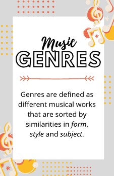 Preview of FREE Music Genre Posters