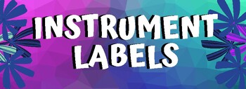 Preview of FREE Music Mallet/Orff Instrument Labels (Teal and Purple)