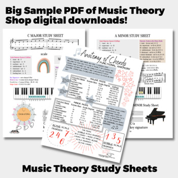 Preview of FREE Music Study Downloadable PDF: Music Theory, Activities, Wall Decor