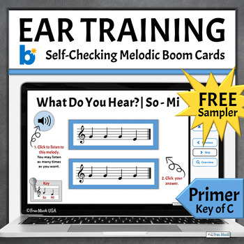 Preview of FREE Ear Training Games Identify Melodic Patterns Boom Cards Sampler - So Mi