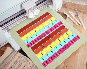 Preview of FREE Musical Fraction Strips SVG File for Cricut Cutting Machine
