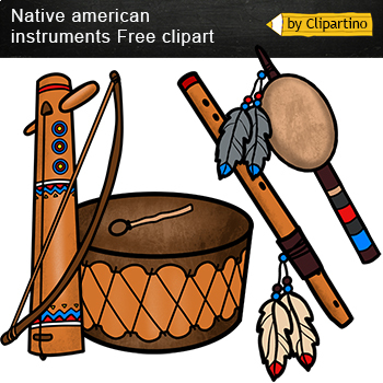 Preview of FREE Musical Instruments Clip Art/ Native instruments/ Music class