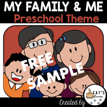 Preview of My Family and Me Preschool Theme Worksheets |Activities|Printables FREE